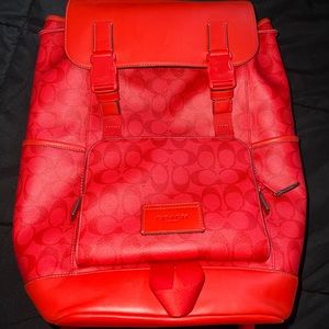 Mens red coach Bookbag